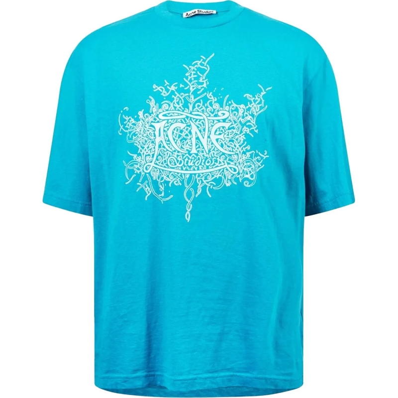 Acne Studios  Extorr Devil Logo T-shirt blau