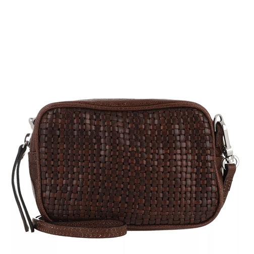 Abro Mini Eleonor Weave Leather Crossbody Bag D.Brown Crossbody Bag