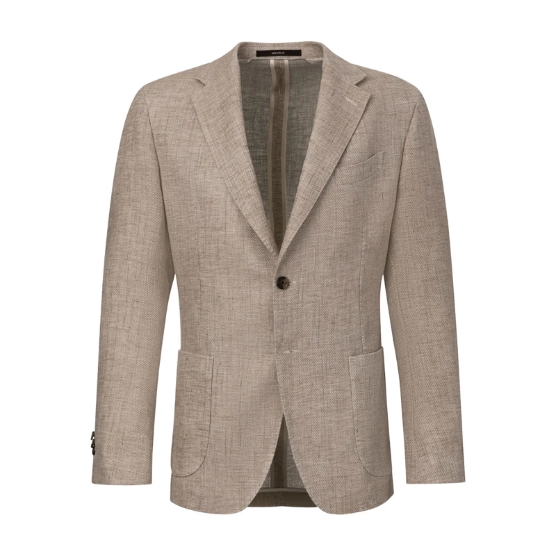 windsor. Anzugjacke Sakko aus Leinen-Baumwollmix beige