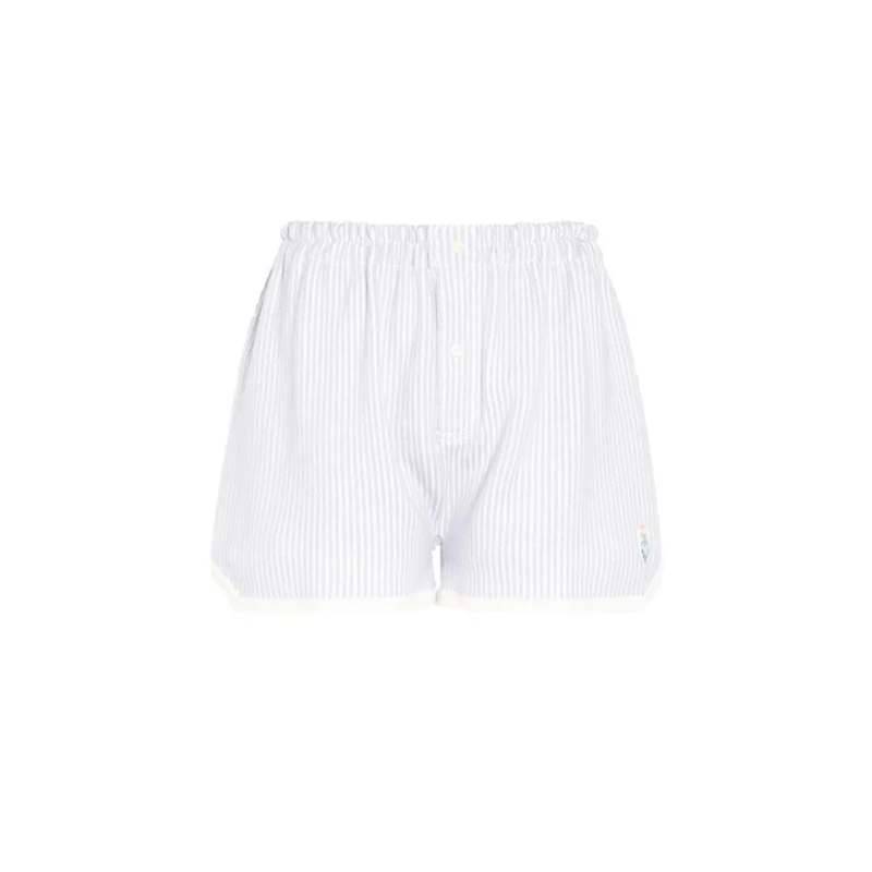 Barrie Casual Shorts Relaxed Fit Striped Shorts With Drawstring Waist White