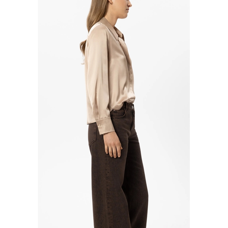 Luisa Cerano Top Langarm-Seidenbluse cappuccino(Image 3)