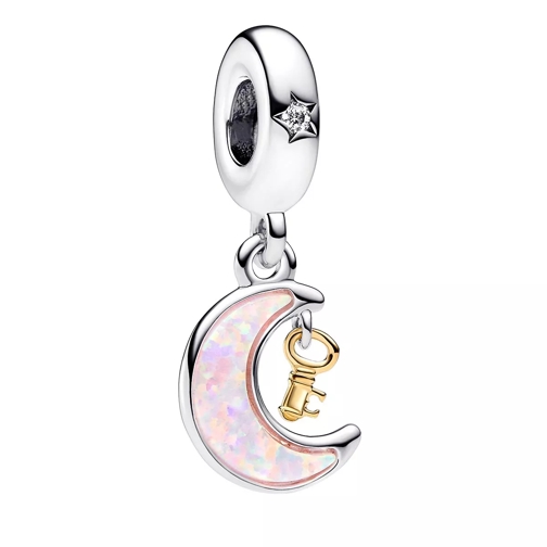 Pandora Moon and key sterling silver and 14k gold-plated d Pink Hanger