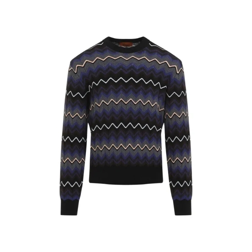 Missoni  Crewneck Dark Grey Cotton And Wool Pullover Grey