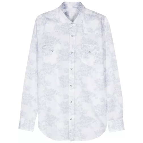 Eleventy Floral-Print Shirt Blue 