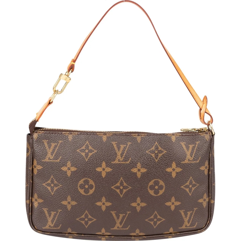 Louis Vuitton Schultertasche Louis Vuitton Canvas Monogram Pochette Accessoire  braun