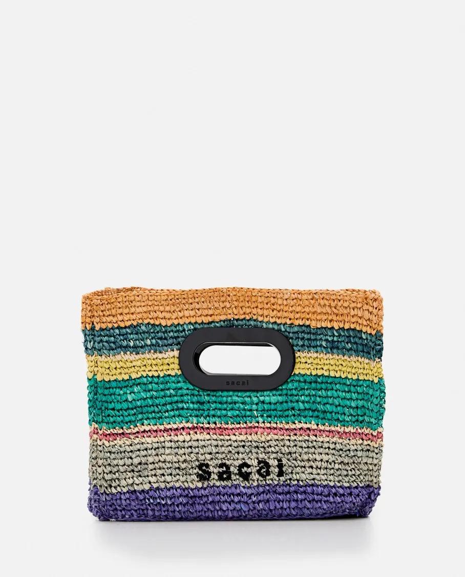 Sacai Shoppers & Totes Raffia Shopper Bag in meerkleurig