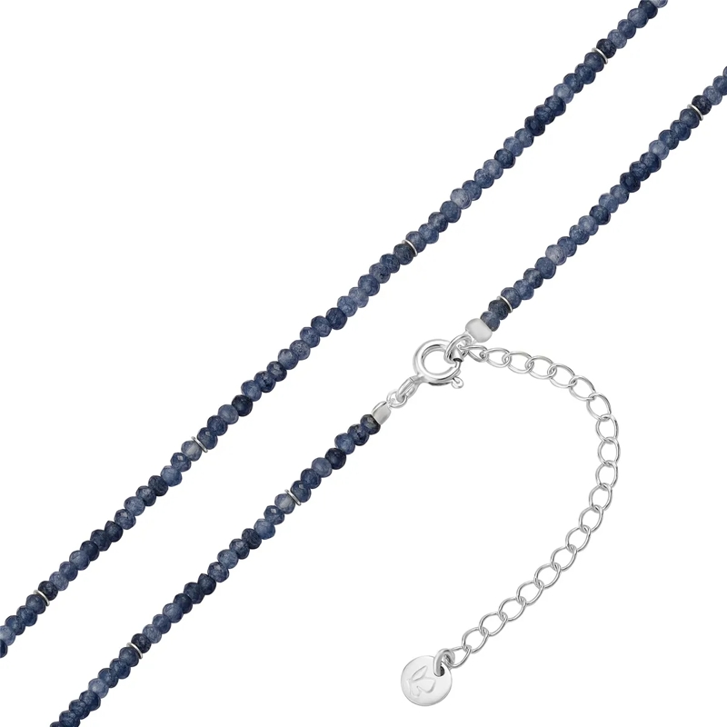 Glanzstücke München Mittellange Halskette Sterling Silber Halskette Chalcedon blau(Image 3)