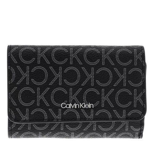 Calvin Klein Must Trifold Small Mono Black Mono Tri-Fold Portemonnaie