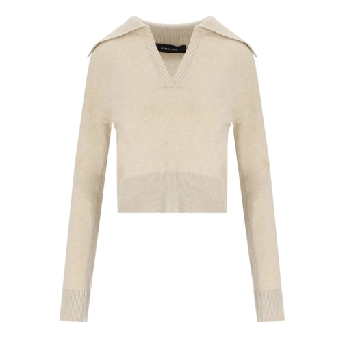 Federica Tosi  FEDERICA TOSI BUTTER POLO-PULLOVER beige