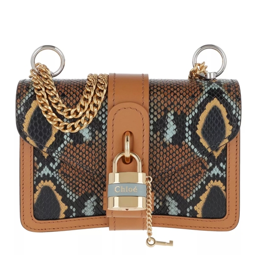 Chloé Aby Shoulder Bag Snake Printed Leather Faded Blue Crossbody Bag