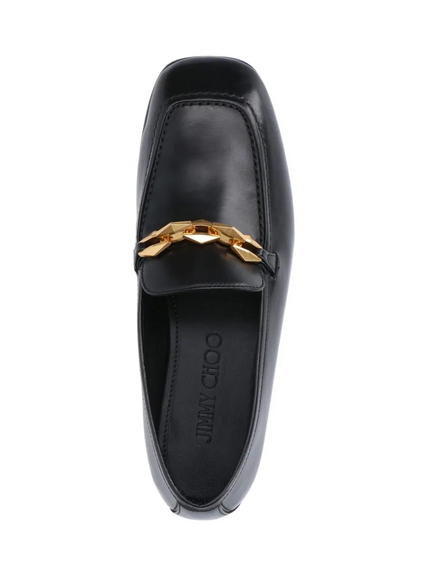 Thumbnail - "Diamond Tilda" Loafers In Black Hammered Leather - Gr. 37 (EU) - in Schwarz