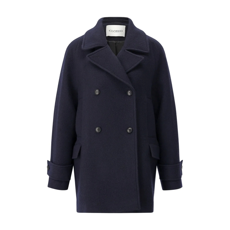 Closed Blazer Cabanjacke aus Woll-Mix Dunkelblau