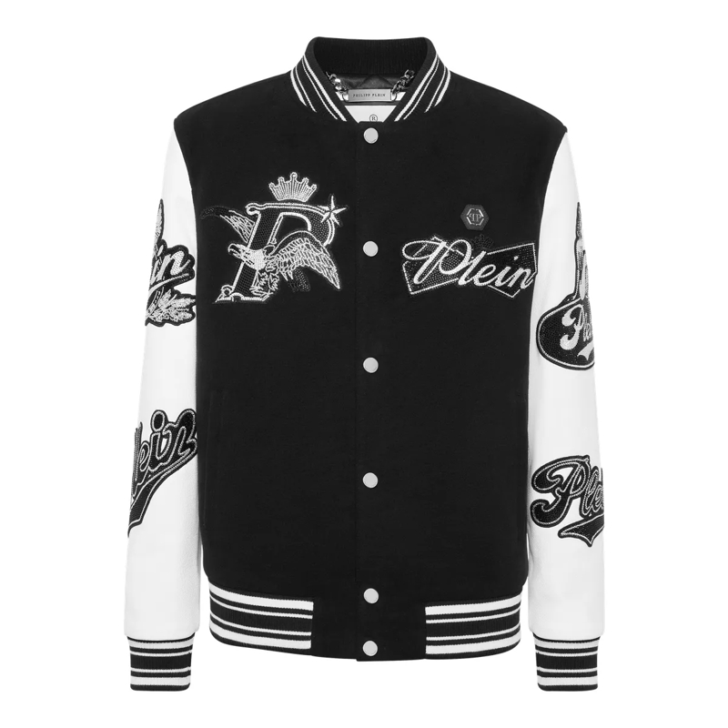 Philipp Plein Daunenjacke Bomber Eagle Embellished schwarz