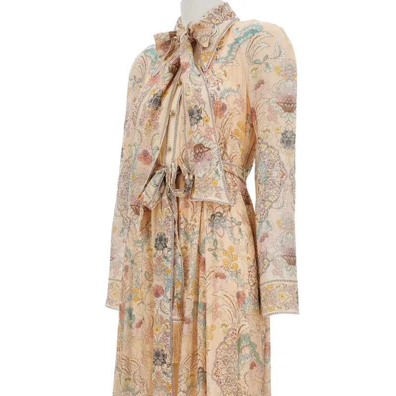 Zimmermann Maxikleid Bow Shirt Dress Neutrals(Image 6)