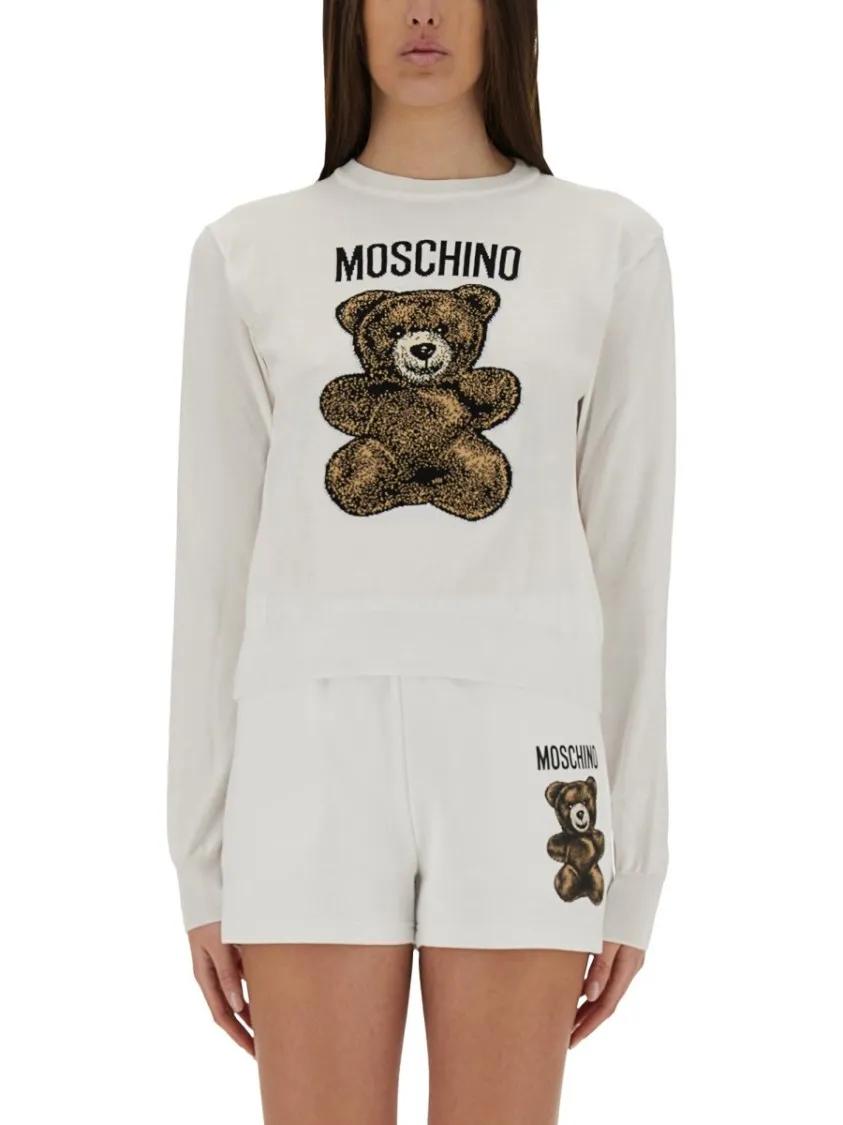 Thumbnail - Moschino - Teddy Bear Sweater - Größe 40 - weiß
