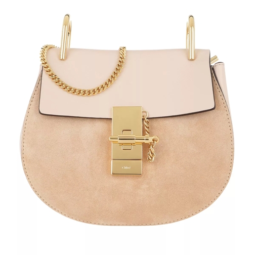 Chloé Drew Shoulder Bag Smooth Suede Cement Pink Borsetta a tracolla
