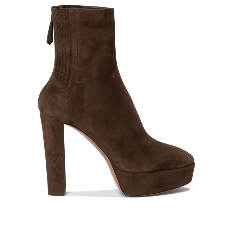 Aquazzura Stiefel Plateau Ankle Boots With Heel Brown