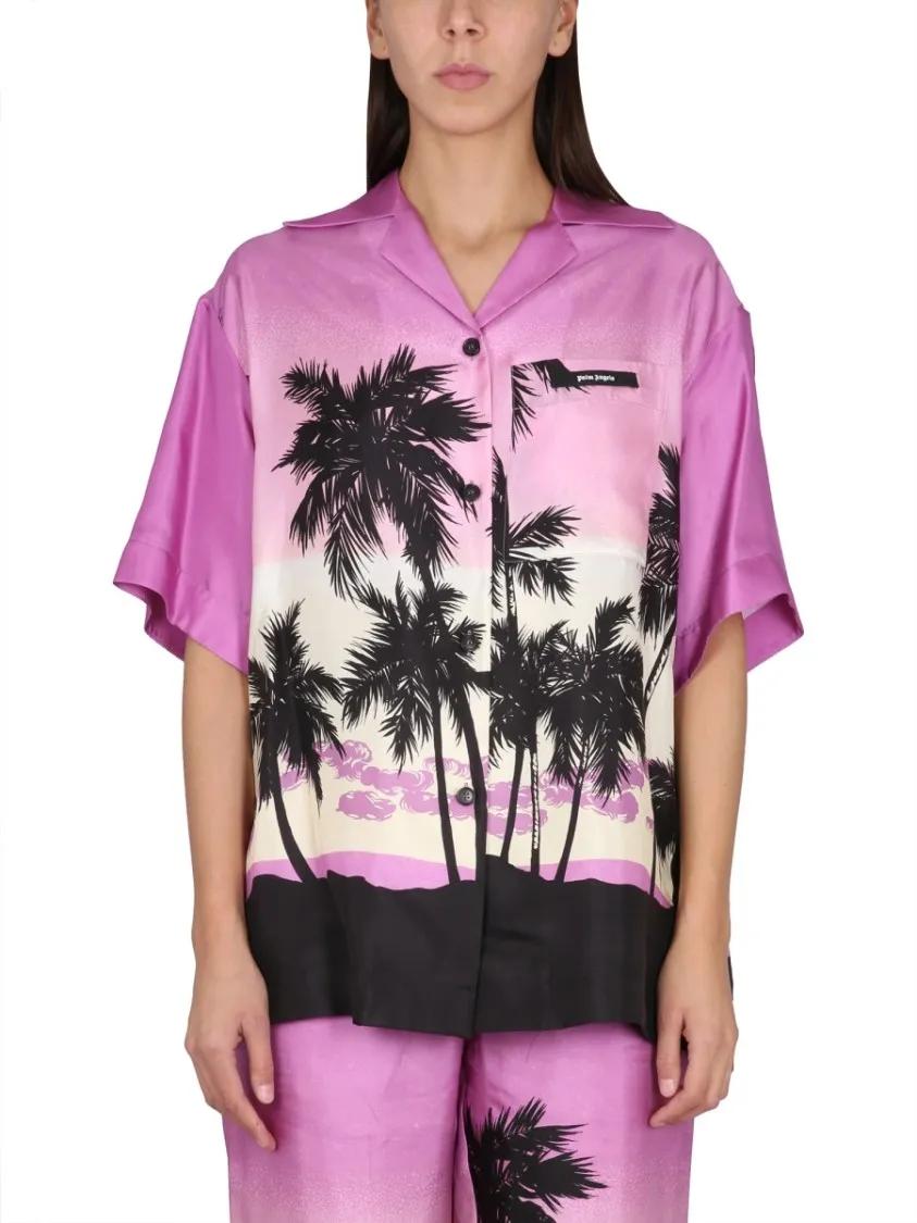 Thumbnail - Palm Angels - Sunset Print Shirt - Größe 36 - pink