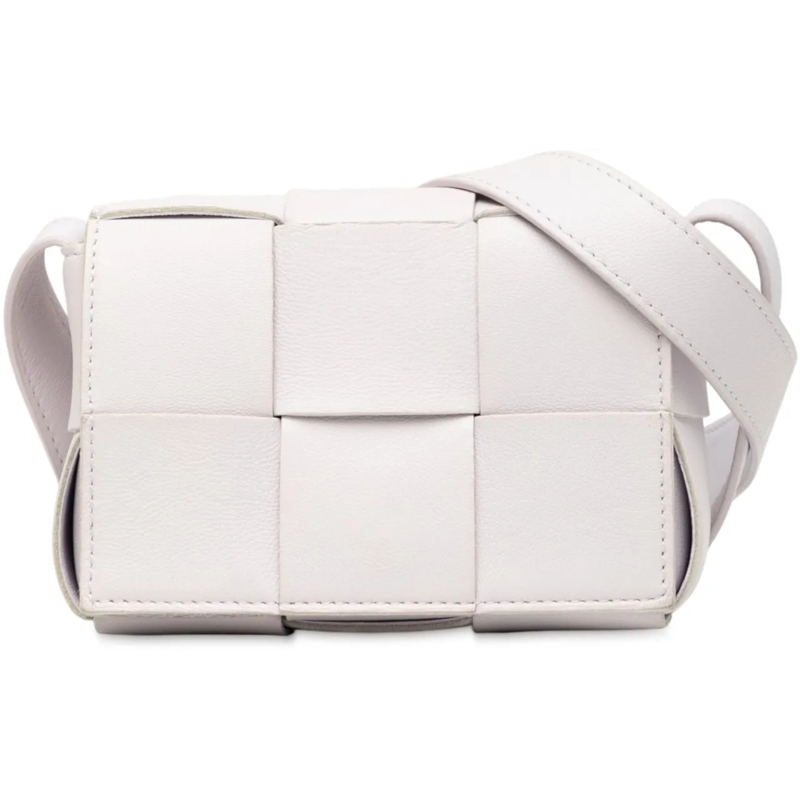 Bottega Veneta Sac à bandoulière Extra Mini Nappa Maxi Intrecciato Cassette Crossbo weiß