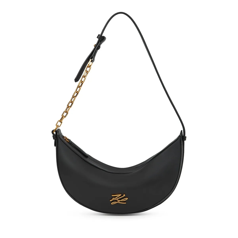 Karl Lagerfeld Schultertasche K/Autograph kleine Mondtasche schwarz