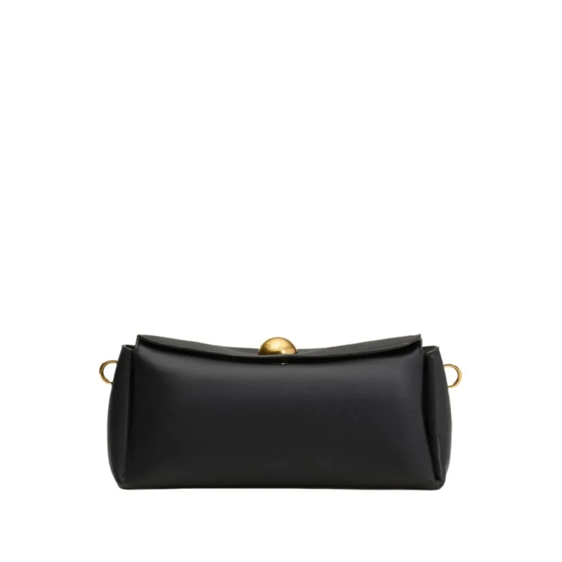 AMI Paris Schultertasche Structured Black Calf Leather Bag Black