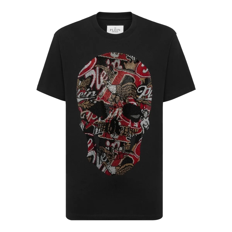 Philipp Plein T-Shirt T-Shirt Round Neck Ss Skull Embellished schwarz