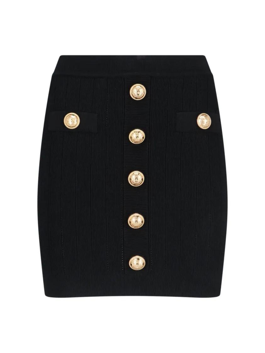 Thumbnail - Balmain - Mini Knit Skirt – Black - Größe 38 - schwarz
