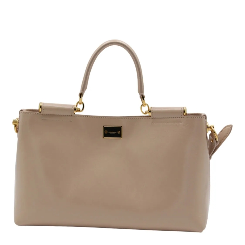 Dolce&Gabbana Schultertasche Rectangular Handbag In Smooth Nude Leather Neutrals