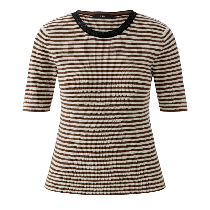 Oui Pullover Pullover braun