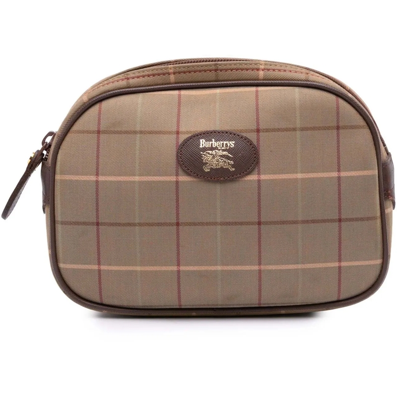 Burberry Pochette Vintage Check Canvas Clutch braun