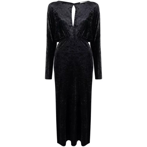 P.A.R.O.S.H. Velvet Long-Sleeve Maxi Dress Black Maxiklänningar