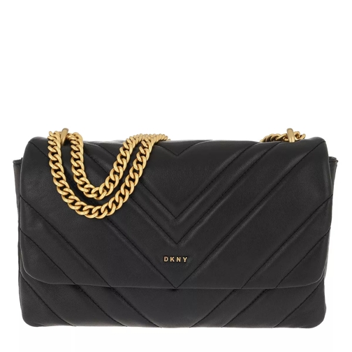 DKNY Vivian Double Shoulder Blk/Gold Crossbody Bag