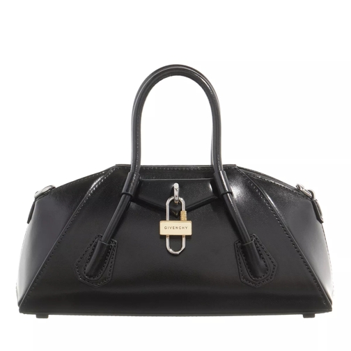 Givenchy Mini Antigona Stretch bag in box leather Black Axelremsväska