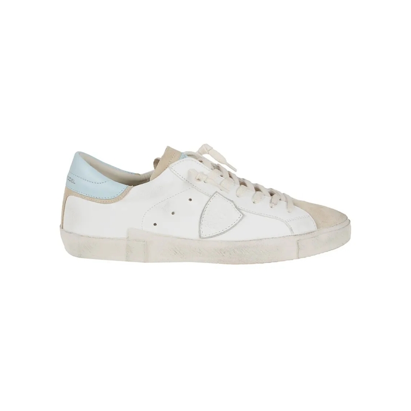Philippe Model Sneaker basse Calfskin Sneakers With Smooth And Suede Detailing White