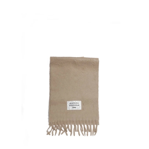 Acne Studios Lichtgewicht Sjaal Wool Blend Scarf With Fringes Brown