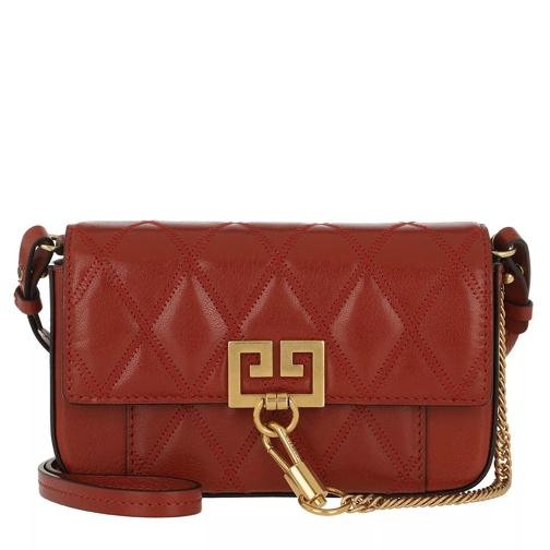Givenchy Mini Pocket Bag Diamond Quilted Leather Terracotta Crossbody Bag
