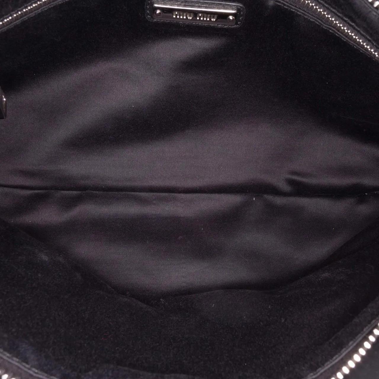 Thumbnail - Miu Miu Hobo Bags - Nappa Crystal Fringe Crossbody - Gr. unisize - in Schwarz - für Damen