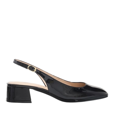Escarpins Stuart Weitzman | Slingback Noir, Semelle Cuir | Talon Moyen (5-7 Cm) | Taille 8.5 US | Occasion