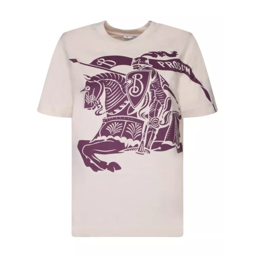 Burberry Short Sleeves With Large Graphic Print Neutrals Magliette