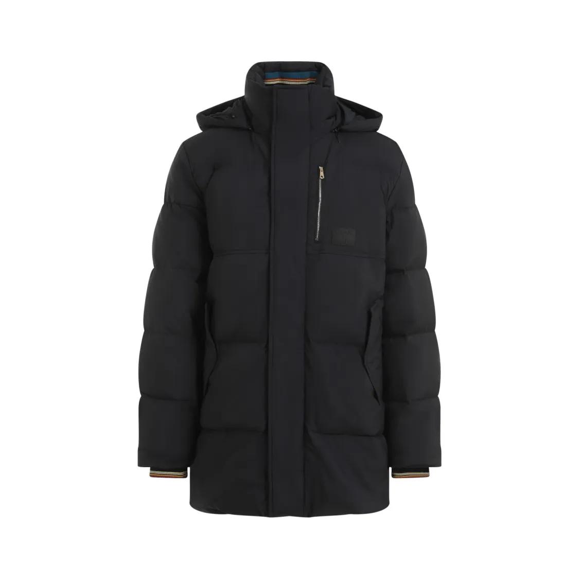 Paul Smith - Black Hooded Down Coat - Größe L - schwarz