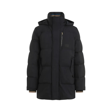 Black hooded down coat clearance