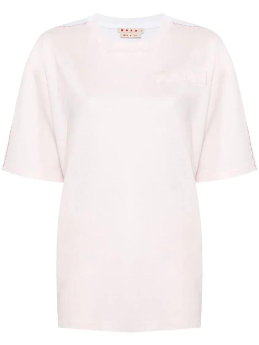 Marni - Logo-Embossed T-Shirt - Größe 38 - pink