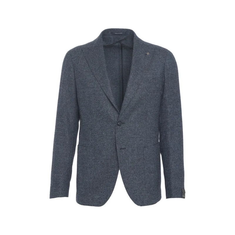Tagliatore Blazer Tailored Wool Blazer With Single Button Closure Grey