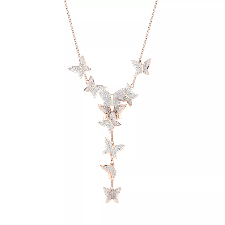 Swarovski Lilia Y Butterfly rose gold tone plated Collier court