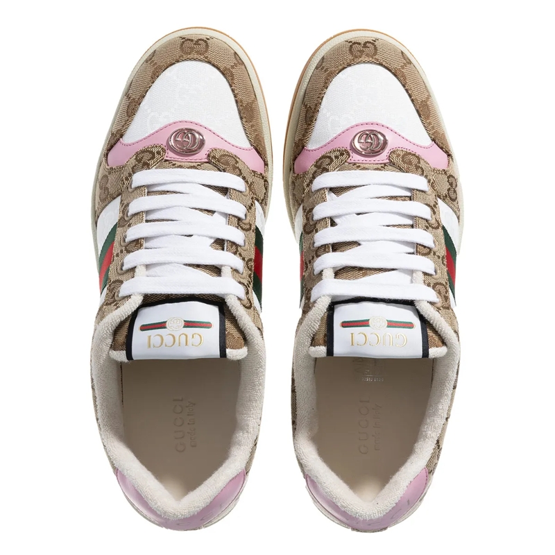 Gucci Low-Top-Sneaker Sneaker Screener Beige / White / Red(Image 6)