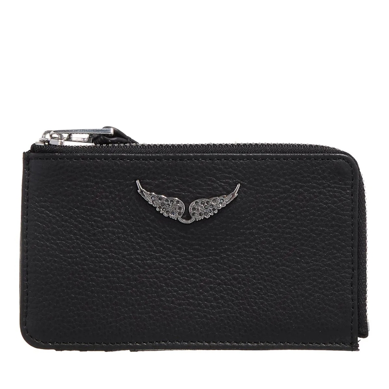 Zadig & Voltaire Geldbörse Zv Card Grained Leather Black Silver