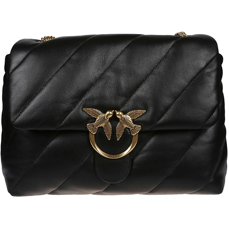 Pinko Pochette Love Big Puff Maxi Quilt Bag Black schwarz