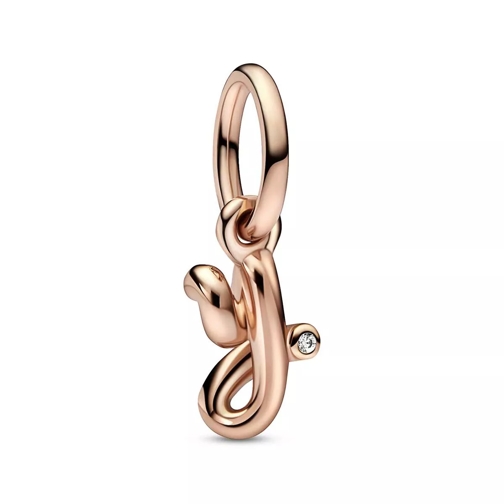 Pandora Letter y 14k rose gold-plated dangle with clear cu Hanger