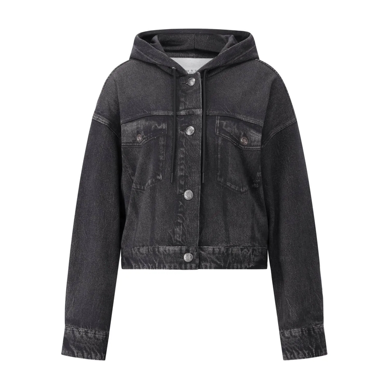 Rag & Bone Zomerjas Sweatjacke Miramar Terry Schwarz