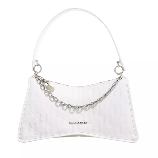 Karl Lagerfeld K/Seven Element Shb Embossed White Nickel Crossbody Bag